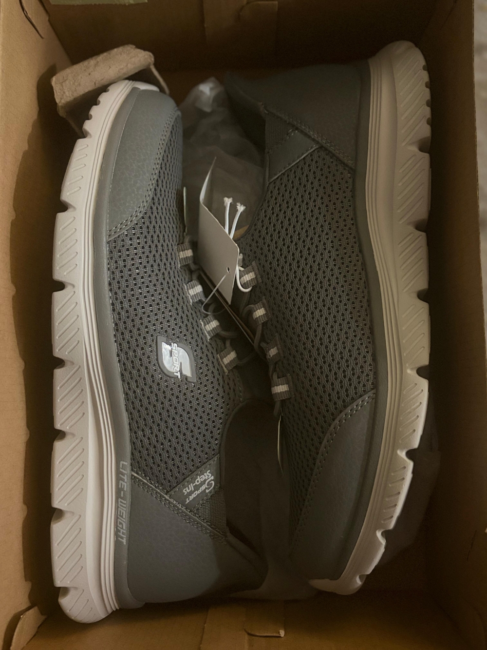 Skechers Men’s Gray Slip-On Mesh Athletic Sneakers